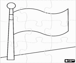 Puzzel van een witte vlag kleurplaat