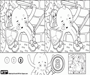 Pypus en de prinses, de verschillen kleurplaat