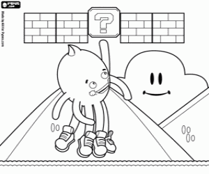 Pypus in een video game kleurplaat