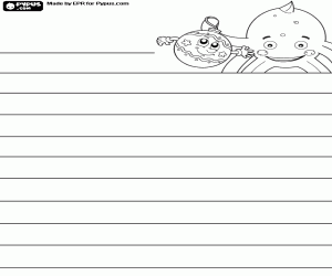 Pypus en kerst bal, de letter kleurplaat