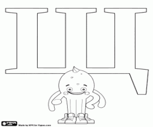 Pypus onder de Russische letter Щ kleurplaat