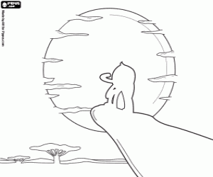 Pypus als Simba de Leeuwenkoning kleurplaat