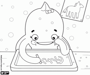 Pypus vrouwelijke octopus en schrijven kleurplaat