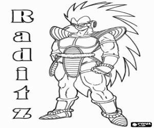 Raditz, Saiyan van Dragon Ball kleurplaat