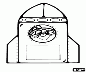 Raket met passagier kleurplaat