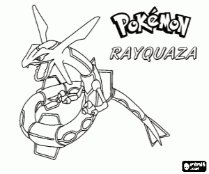 Rayquaza, een Pokémon kleurplaat
