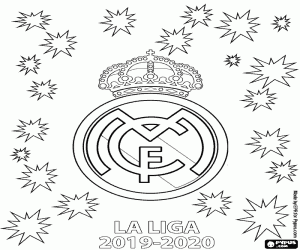 Real Madrid, kampioen 2019-2020 kleurplaat