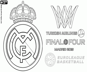 Real Madrid, kampioen Euroleague 2015 kleurplaat