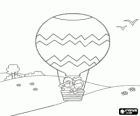 Ballon in het landschap met passagiers