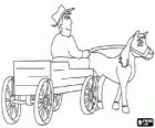 Boer met een paard en wagen