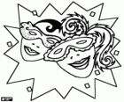 Twee koppen met carnaval maskers
