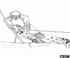 Skier in een slalom wedstrijd