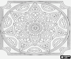 Mandala met cirkels in de vorm van een ster of bloem in een vierkant