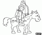 Indiaan te paard met hun oorlog verf en zijn boog en pijlen
