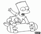 Bart Simpson vallen uit de skateboard