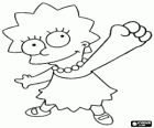 Lisa Simpsons strekken haar arm