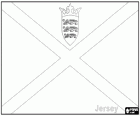 Vlag van het baljuwschap Jersey, de Britse Kroon voor de kust van Normandie