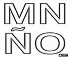 Hoofdletters M, N, N en O