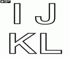 Hoofdletters I, J, K en L