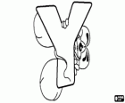Letter Y met de ondeugende muisje