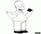 Homer Simpson eet een donut. Homer Simpson, fictief personage