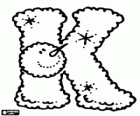 Letter K en een sneeuwpop