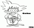 Goku, een Saiyan strijder dappere jongen klaar om de Dragon Balls te vinden