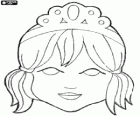 Masker prinses met haar diadeem of kroon op het hoofd
