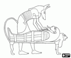Anubis, de heer van de stad van de doden, die belast is met de geest van de dode begeleiden farao's naar een andere wereld