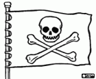 Piraten vlag met doodshoofd en gekruiste beenderen, de Jolly Roger
