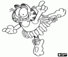 Garfield als een balletdanseres met een elegante tutu