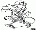 Garfield als een skateboarder