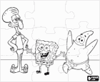 Puzzel van SpongeBob SquarePants en zijn vrienden Patrick Ster en Octo Tentakel