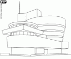 Guggenheim Museum gewijd aan moderne kunst, ontworpen door architect Frank Lloyd Wright in New York