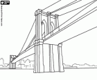 De Brooklyn Bridge, de hangbrug is een symbool van New York City