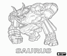 Saurus is een humanoïde triceratops Bakugan