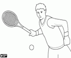 Tennisster de voorbereiding van een forehand te raken in een tenniswedstrijd
