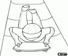 Skeleton of rodelen concurrentie, is de athlet printzijde omlaag op de slee