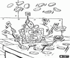 SpongeBob werkt als een gek in de keuken van hamburger