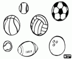 Set van ballen van diverse sporten