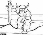 Viking gewapend met een groot zwaard