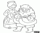 Kerstman of Santa Claus en zijn vrouw Mrs Claus