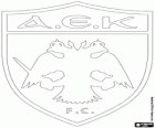 Embleem van AEK Athene FC, Athlitiki Enosis Konstantinoupoleos, de Griekse voetbalclub