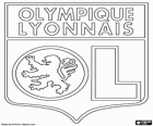 Embleem van Olympique Lyon of OL, Franse voetbalclub. Olympique Lyonnais, oorspronkelijke naam in het fra