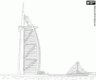 Burj Al Arab hotel, luxe hotel, een gebouw 321 meter op een kunstmatig eiland, Dubai, Verenigde Arabische Emiraten