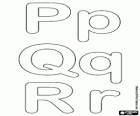 Letters P, Q en R van de zeepbel alfabet
