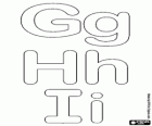 Letters G, H en I van de zeepbel alfabet