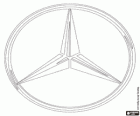Mercedes logo, Mercedes-Benz, de Duitse voertuigen van het merk. Drie-puntige ster van Mercedes