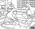Pinguïns vechtsporten beoefenen in Club Penguin