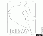 Logo van de NBA, professionele basketbalcompetitie in de Verenigde Staten van Amerika